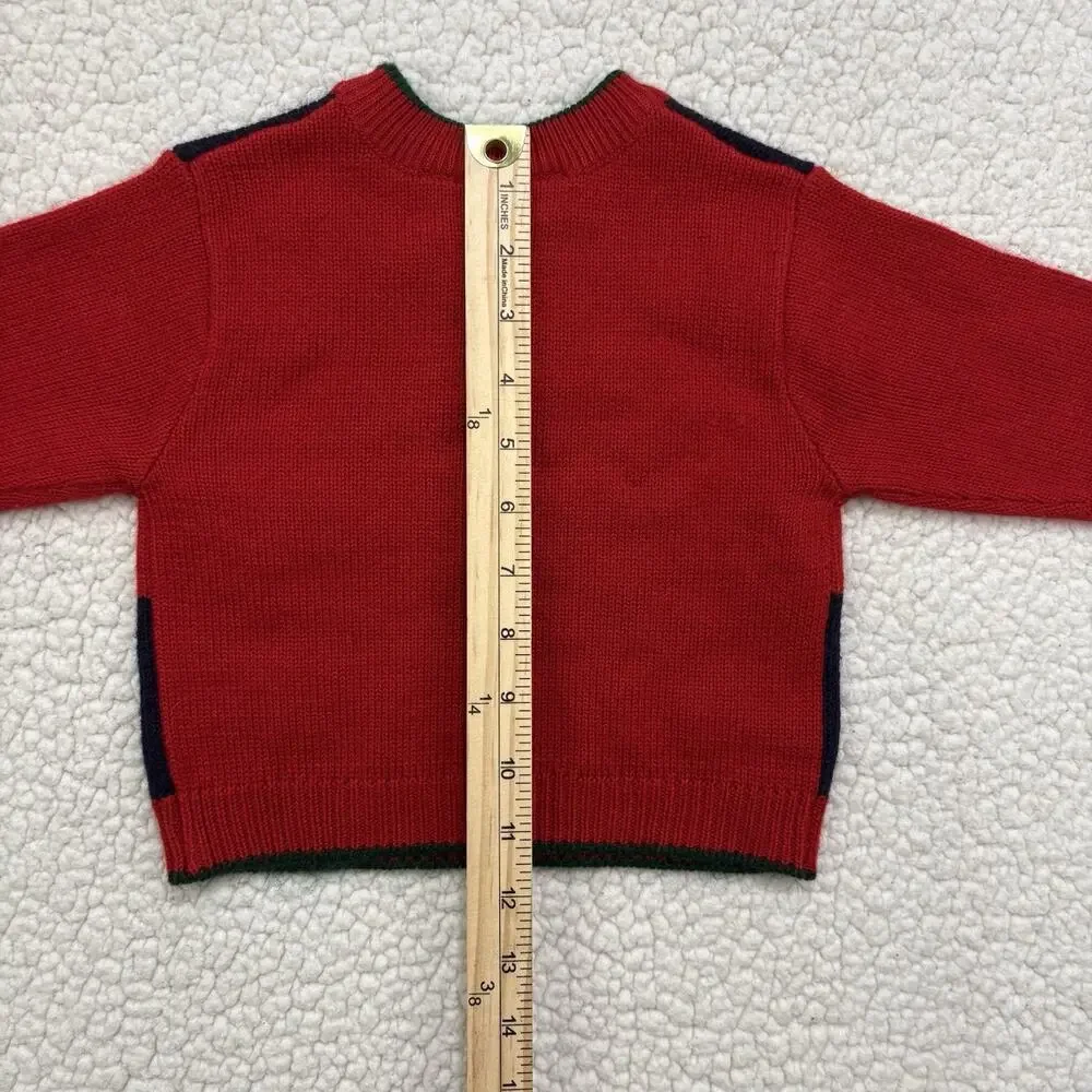 B.T. Kids Christmas Sweater Santa's Reindeer Vintage Y2K 12 Months‎ 3D Knit